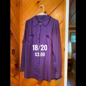 Long Sleeve Blouse with Back Slit